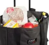 A close-up view of a shopping bag filled with groceries, including bread, apples, and drinks. Podgląd zdjęcia produktu