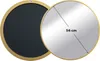 A round mirror with a gold frame is shown, with a measurement indicating its diameter. Náhled obrázku produktu