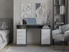 Scrivania ADA BIANCO ANTRACITE 125 cm 4 Cassetti Armadio Anteprima dell’immagine prodotto 1