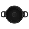 Top-down view of an empty black pot with two handles. Náhled obrázku produktu