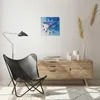 Wanduhr - Quadrat - Glasuhr - Abstraktion blau gemalt - Produktbild-Vorschau 6