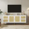 Rattan-TV-Schrank mit 4 Rattantüren, Höhenverstellbaren Produktbild-Vorschau 1