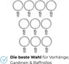 100 Stück Metall Gardinenringe mit Clips Farbe Satin für 16 Produktbild-Vorschau 5