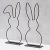 2er Set Aufsteller Hase Metall H30cm Schwarz Osterdeko Produktbild-Vorschau 4