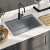 vidaXL Ručne vyrobený vstavaný drez z nehrdzavejúcej ocele Náhľad obrázku produktu 2