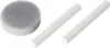 A round gray sponge and two white chalk sticks on a white background. Produktbild-Vorschau