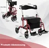 COSTWAY Rollator se sedadlem skládací lehký, 2v1 invalidní Náhled obrázku produktu 3