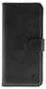 A black flip-style phone case is shown closed. Produktbild-Vorschau