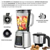 A product shot of a stand mixer with accompanying feature callouts and a separate grinding attachment. Voir les images du produit