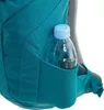 A close-up of a teal backpack with a water bottle in a side pocket. Produktbild-Vorschau