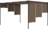 vidaXL Gartenpavillon mit Seitenvorhang 4x3x2,25 m Taupe Produktbild-Vorschau 5