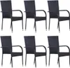 vidaXL Chaises de jardin empilables 2 pcs. Poly rotin noir Voir les images du produit 13