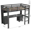 Hochbett 90 x 200 cm für Kinder mit Schreibtisch, 4 Produktbild-Vorschau 5