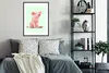 MuchoWow® Gerahmtes Poster Schwein - Rosa - Sockel - Tiere Produktbild-Vorschau 2
