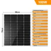 100W Solarpanel 12V Monokristallin Solarmodul 23% Produktbild-Vorschau 2