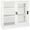 vidaXL Schrank mit Schiebetür Weiß 90x40x90 cm Stahl Produktbild-Vorschau 4
