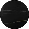 A close-up, top-down view of a round black marble surface with gold and white veining. Podgląd zdjęcia produktu