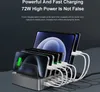 A charging station with multiple devices plugged in. Náhled obrázku produktu