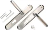 Two door handles with their mounting hardware are arranged on a white background. Anteprima dell’immagine prodotto