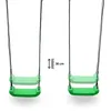 Two green swings are shown side-by-side against a white background. A measurement scale indicating 30 cm is placed between the swings. Produktbild-Vorschau