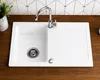 Granitspüle 76x44 cm mit Chrom Armatur – Küchenspüle aus Produktbild-Vorschau 3