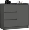 Komoda AKORD JERRY Grafit Szary 80 cm 1 drzwi 3 szuflady Podgląd zdjęcia produktu 1