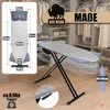 An ironing board is shown in a closet setting with dimensions and weight information. Produktbild-Vorschau