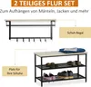 HOMCOM 2-in-1 Garderobenset Flurgaderobe mit Sitzbank Produktbild-Vorschau 5