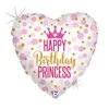 Folienballon Herz Glitter Birthday Princess 45cm Produktbild-Vorschau 2