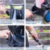 A collage of four images showing different features of a pressure washer. Produktbild-Vorschau