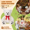 Collage of images showing teddy bears in different settings, including a large teddy bear, children with teddy bears, and a family celebrating with teddy bears. Anteprima dell’immagine prodotto