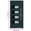 Porte d'ingresso vidaXL antracite 100x210 cm in alluminio e Anteprima dell’immagine prodotto 8