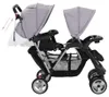 vidaXL Tandem-Kinderwagen Stahl Grau und Schwarz Produktbild-Vorschau 6