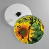 Wanduhr - Rund - Glasuhr - Wolken Sonnenblumen Plantagen - Produktbild-Vorschau 2