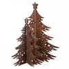 Two decorative metal Christmas trees with star cutouts, placed on a white background. Voir les images du produit