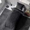 2 tlg. Damast Bettwäsche Set - Schwarz - 155x220 80x80 cm - Produktbild-Vorschau 5