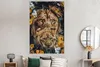MuchoWow® Poster Löwen - Blumen - Schmetterling 120x180 cm Produktbild-Vorschau 4