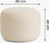 Moon Pouf rund Ø40x40 cm Creme– Sitzhocker in Stoff Quelle Produktbild-Vorschau 3
