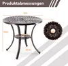 A diagram showing the dimensions of a round outdoor table. Náhled obrázku produktu