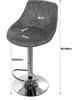 A gray bar stool with dimensions indicated by measurement lines and text. Voir les images du produit