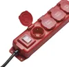 Steckdosenleiste  3 m / 4 Steckdosen / Schalter / rot / Gummi-Neopren / 1,5 m2 Voir les images du produit