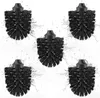 A collage of five black toilet brush heads with water splashes. Produktbild-Vorschau