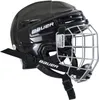 A black hockey helmet with a silver cage, shown from a side angle against a white background. Anteprima dell’immagine prodotto