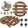 Pflanzenroller Holz Rund 2er Set, Blumentopf Untersetzer Produktbild-Vorschau 7