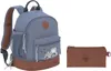 A children's backpack and a small pouch are displayed against a white background. Produktbild-Vorschau