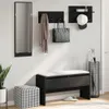 vidaXL 4dílná šatní souprava černá materiál na bázi dřeva Náhled obrázku produktu 3