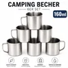 6 Camping Becher Stahl Campingbecher Kaffebecher Espresso Produktbild-Vorschau 2
