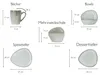 Diagrams showing dimensions of various tableware items. Náhľad obrázku produktu