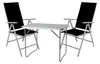 3-tlg. Campingmöbel Set Aluminium Tragegriff Campingtisch + 2 Klappstühle Textil Voir les images du produit