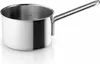 A stainless steel saucepan with a long handle is shown against a white background. Produktbild-Vorschau